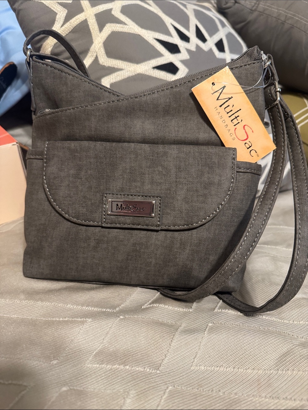 MultiSac Women's Gray Crossbody Shoulder Bag